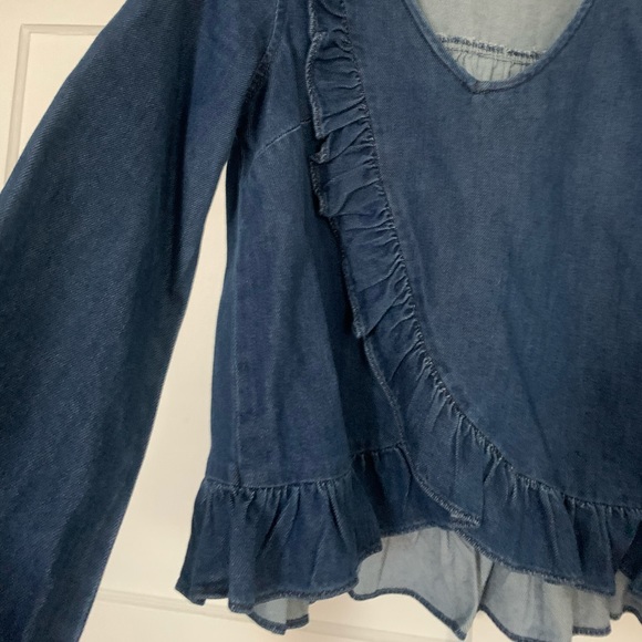 Denim Ruffle Top - Picture 9 of 12